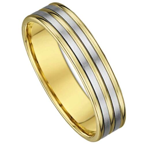 6mm Two Tone Gold Wedding Ring | 641A00